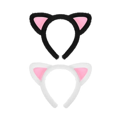 CUEMOON 2 Stück Katzenohren Stirnbänder, Niedlich Katze Haarbänder Plüsch Weich für Weihnachten Kostüme Zubehör Cosplay Karneval Party CUEMOON 2 Stück Katzenohren Stirnbänder, Niedlich Katze Haarbänder Plüsch Weich für Weihnachten Kostüme Zubehör Cosplay Karneval Party von CUEMOON
