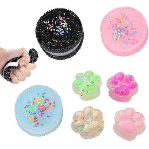 CUEMOON 3 Stück Biscuit Stress Relief Toy und 4 Stück Squishy Spielzeug Mini Katzenpfoten, Squeeze Toy, Kinder, Jugendliche und Erwachsene CUEMOON 3 Stück Biscuit Stress Relief Toy und 4 Stück Squishy Spielzeug Mini Katzenpfoten, Squeeze Toy, Kinder, Jugendliche und Erwachsene von CUEMOON