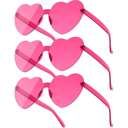 CUEMOON 3 Stück Runde Brille, randlose Hippie-Partybrille, Spaßbrille für Geburtstag/Karneval/Silvesterpartys von CUEMOON