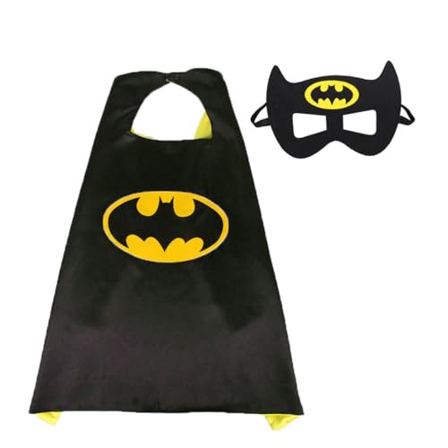 CUEMOON Bat-Kostüm, Bat-Maske und Umhang, Halloween-Kostüm, Halloween-Cosplay-Kostüm, Kinderpartyumhang, 70 x 70 cm CUEMOON Bat-Kostüm, Bat-Maske und Umhang, Halloween-Kostüm, Halloween-Cosplay-Kostüm, Kinderpartyumhang, 70 x 70 cm von CUEMOON