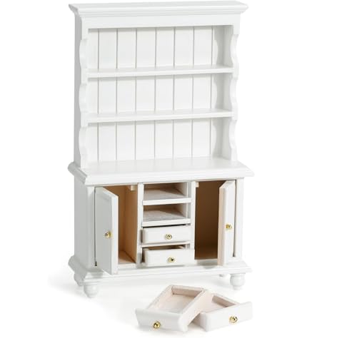 CUEMOON Miniatur Küchenschrank Buffetschrank 1/12, Zubehör Miniatur Simulation Holz DREI Schichten Kabinett Simulation Möbel für Kinder CUEMOON Miniatur Küchenschrank Buffetschrank 1/12, Zubehör Miniatur Simulation Holz DREI Schichten Kabinett Simulation Möbel für Kinder von CUEMOON