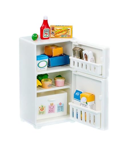 CUEMOON Miniatur Puppenhaus Zubehör Küche, 1:12 Miniatur Lebensmittel Puppenhaus, Spielzeug Kleinen Simulation Gefrierschrank Modell Küche Geräte Prop Puppenhaus Modell Geschenk für Kinder von CUEMOON