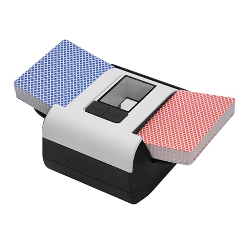 CUIYKAI Kartenmischmaschine Elektrische mit 2000mAh Akku, Automatischer Kartenmischer Leise & Tragbar, 2-Deck-Kartenmischer Elektrisch von CUIYKAI