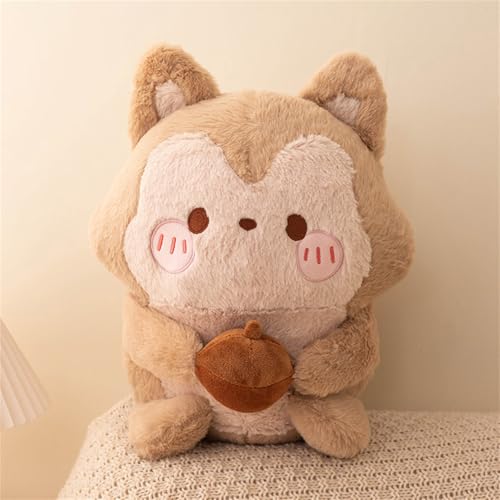CULASIGN Eichhörnchen mit Kiefer Stofftier Plüschtier, Kuscheltier Squirrel Kissen Puppe Zierkissen für Kinder, Mädchen, Jungen, Baby, Geburtstag Geschenk (25 cm) von CULASIGN
