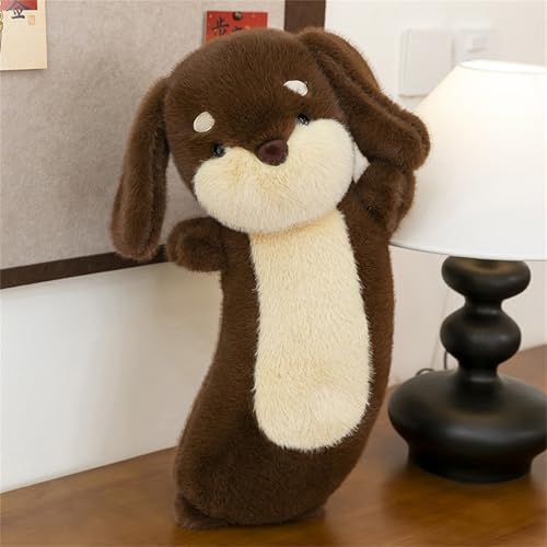 CULASIGN Hund Stofftier Plüschtier, Weicher Kuscheltier Dachshund Dog Puppe Kissen für Kinder, Mädchen, Jungen, Baby, Geburtstag Geschenk (55 cm,Braun) von CULASIGN