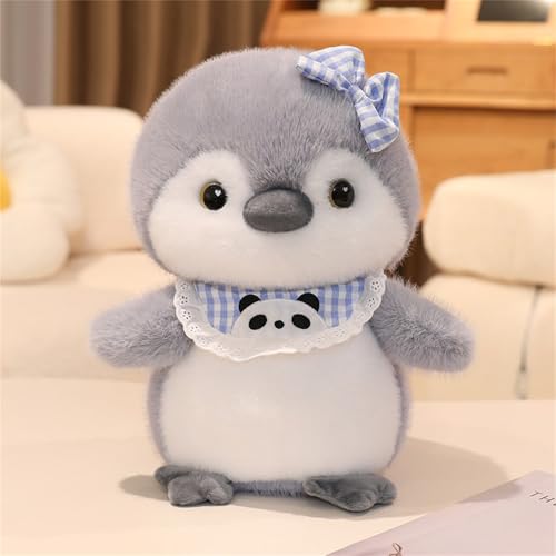 CULASIGN Pinguin Kuscheltier, Süße Pinguin mit Lätzchen Plüschtier Stofftier Plüsch Kissen zum Kuscheln für Kinder Weihnachts Geschenk (Panda Lätzchen,20 cm) von CULASIGN