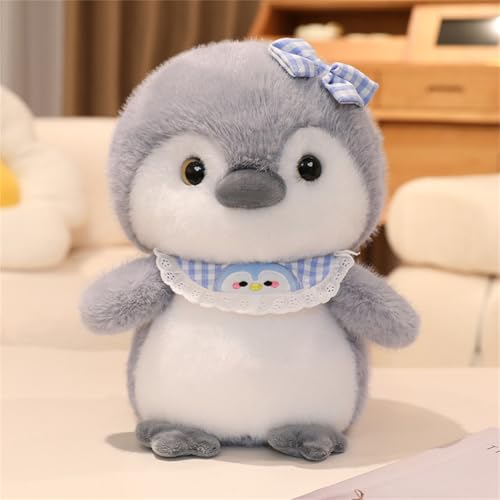 CULASIGN Pinguin Kuscheltier, Süße Pinguin mit Lätzchen Plüschtier Stofftier Plüsch Kissen zum Kuscheln für Kinder Weihnachts Geschenk (Pinguin Lätzchen,20 cm) von CULASIGN