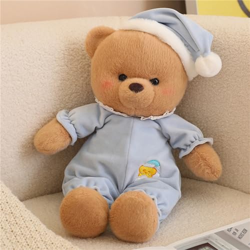 CULASIGN Teddybär Stofftier Plüsch, 40cm Teddybär Plüschtier Kuscheltier Beruhigung Bär Gute Nacht Kissen Geschenk Dekokissen für Weihnachten Valentinstag Geburtstag (Blau) von CULASIGN