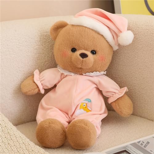 CULASIGN Teddybär Stofftier Plüsch, 40cm Teddybär Plüschtier Kuscheltier Beruhigung Bär Gute Nacht Kissen Geschenk Dekokissen für Weihnachten Valentinstag Geburtstag (Pink) von CULASIGN