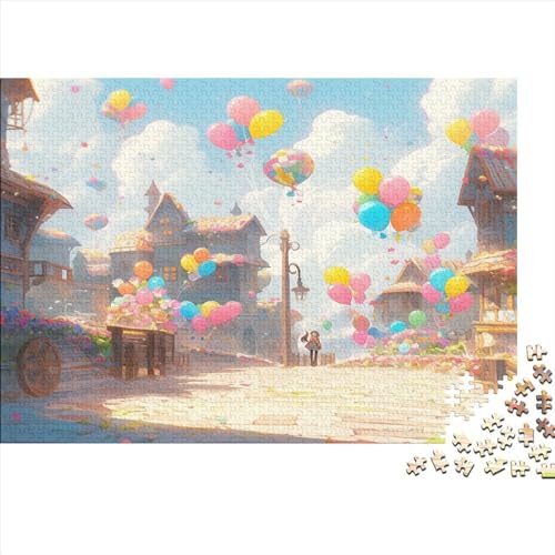 Ballonstadt Holzpuzzles 1000 Teile Für Erwachsene Moderne Wohnkultur Family Challenging Games Geburtstagsgeschenk Educational Game Stress Relief Toy 1000pcs (75x50cm) von CULPRT