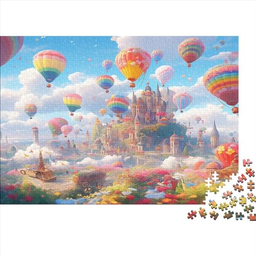 Ballonstadt Holzpuzzles 300 Teile Erwachsene Wohnkultur Family Challenging Games Educational Game Geburtstagsgeschenk Entspannung Und Intelligenz 300pcs (40x28cm) von CULPRT