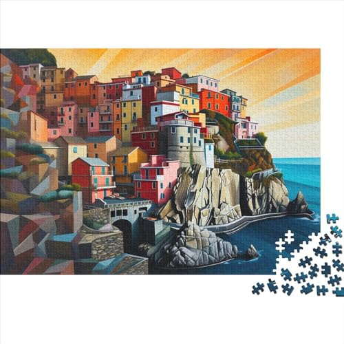 Cinque Terre Holzpuzzles 1000 Teile Erwachsene Geschicklichkeitsspiel Für Die Ganze Familie Home Decor Geburtstagsgeschenk Lernspiel Stress Relief 1000pcs (75x50cm) von CULPRT