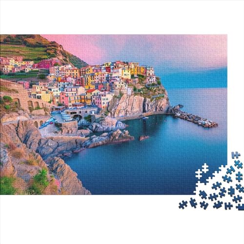 Cinque Terre Holzpuzzles Erwachsene 300 Teile Lernspiel Geschicklichkeitsspiel Für Die Ganze Familie Geburtstagsgeschenk Home Decor Stress Relief 300pcs (40x28cm) von CULPRT