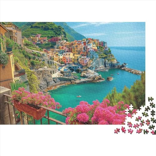 Cinque Terre Holzpuzzless Für Erwachsene 1000 Teile Family Challenging Games Wohnkultur Geburtstagsgeschenk Lernspiel Stress Relief Toy 1000pcs (75x50cm) von CULPRT