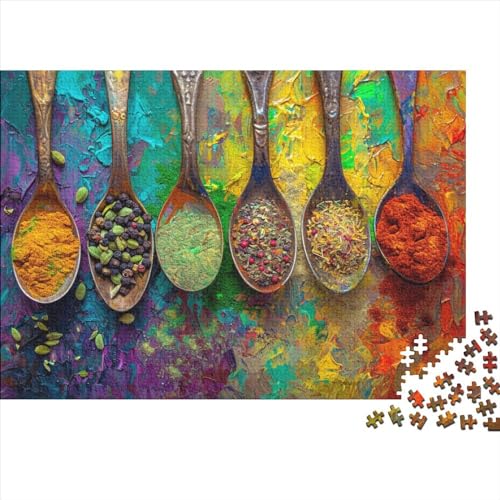 Colourful Spices from All Holzpuzzles 300 Teile Erwachsene Geburtstagsgeschenk Family Challenging Games Moderne Wohnkultur Educational Game Stress Relief Toy 300pcs (40x28cm) von CULPRT