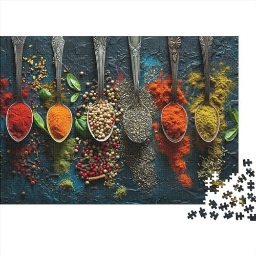 Colourful Spices from All Holzpuzzless Erwachsene 1000 Teile Educational Game Family Challenging Games Home Decor Geburtstagsgeschenk Stress Relief 1000pcs (75x50cm) von CULPRT