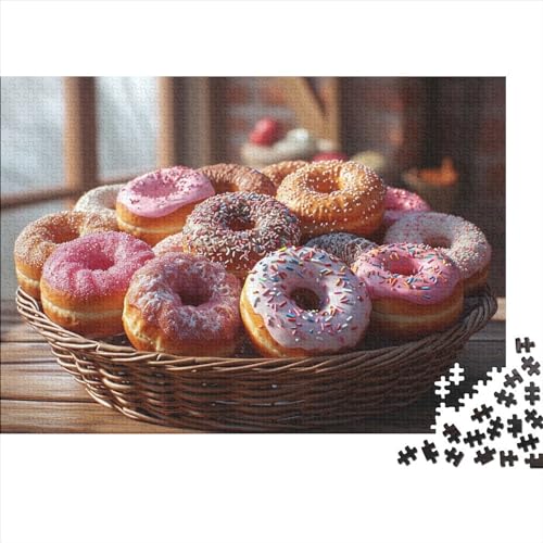 Donuts Dessert Holzpuzzles 300 Teile Für Erwachsene Family Challenging Games Lernspiel Moderne Wohnkultur Geburtstagsgeschenk Stress Relief Toy 300pcs (40x28cm) von CULPRT