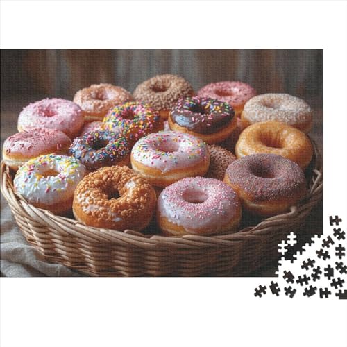 Donuts Dessert Holzpuzzles Erwachsene 300 Teile Family Challenging Games Educational Game Wohnkultur Geburtstagsgeschenk Stress Relief 300pcs (40x28cm) von CULPRT