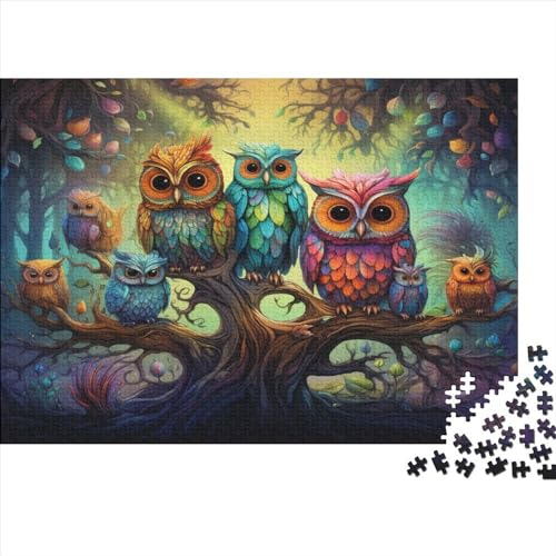 Eule Holzpuzzles Erwachsene 1000 Teile Lernspiel Geschicklichkeitsspiel Für Die Ganze Familie Geburtstagsgeschenk Home Decor Stress Relief 1000pcs (75x50cm) von CULPRT