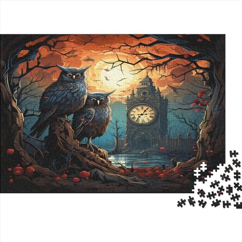 Eule Holzpuzzles Für Erwachsene 500 Teile Lernspiel Family Challenging Games Geburtstagsgeschenk Wohnkultur Stress Relief Toy 500pcs (52x38cm) von CULPRT