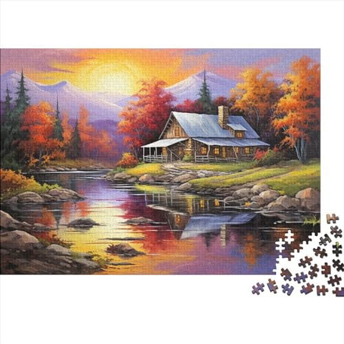 Frieden wie EIN Fluss Holzpuzzles Für Erwachsene 1000 Teile Geburtstagsgeschenk Family Challenging Games Home Decor Educational Game Stress Relief Toy 1000pcs (75x50cm) von CULPRT