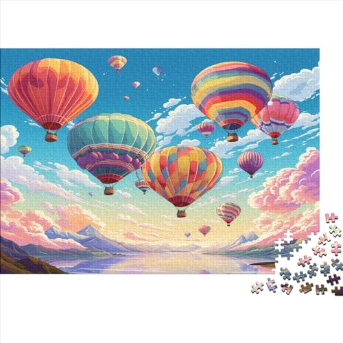 Heißluftballon Holzpuzzles 1000 Teile Erwachsene Wohnkultur Geschicklichkeitsspiel Für Die Ganze Familie Lernspiel Geburtstagsgeschenk Stress Relief 1000pcs (75x50cm) von CULPRT