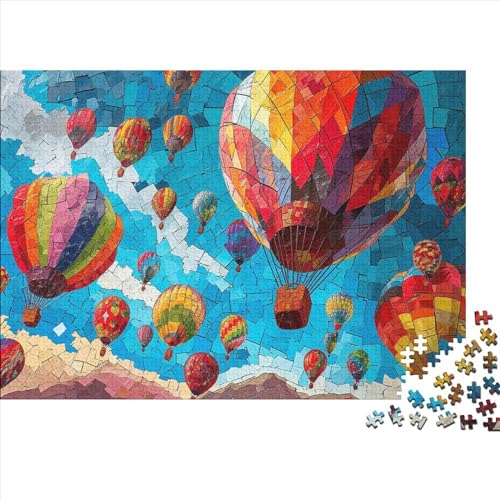 Heißluftballon Holzpuzzles 300 Teile Für Erwachsene Geburtstagsgeschenk Lernspiel Family Challenging Games Home Decor Entspannung Und Intelligenz 300pcs (40x28cm) von CULPRT