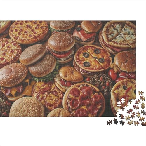 Köstliches westliches Essen Holzpuzzless Erwachsene 1000 Teile Family Challenging Games Wohnkultur Lernspiel Geburtstagsgeschenk Entspannung Und Intelligenz 1000pcs (75x50cm) von CULPRT