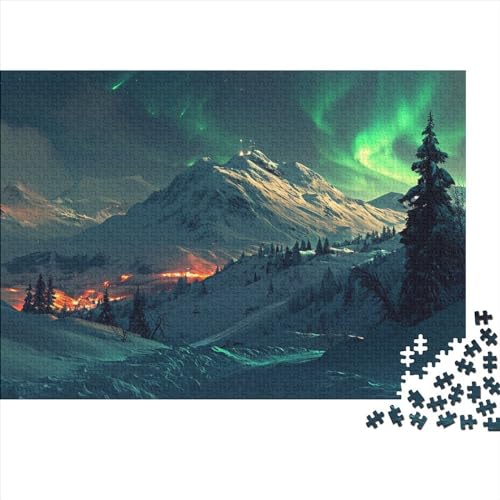 Northern Lights in Norway Erwachsene 1000 Teile Holzpuzzless Family Challenging Games Geburtstagsgeschenk Moderne Wohnkultur Lernspiel Stress Relief Toy 1000pcs (75x50cm) von CULPRT