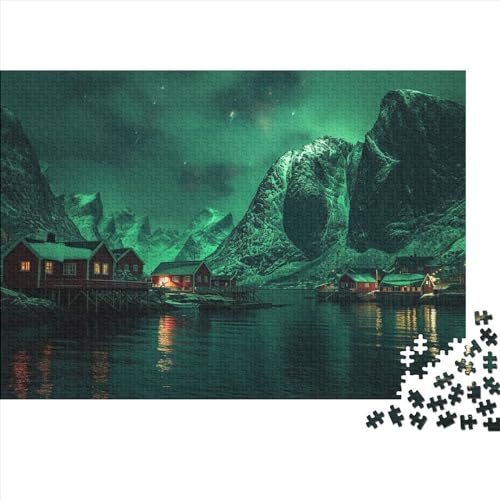 Northern Lights in Norway Erwachsene Holzpuzzless 1000 Teile Home Decor Lernspiel Geburtstagsgeschenk Family Challenging Games Stress Relief Toy 1000pcs (75x50cm) von CULPRT