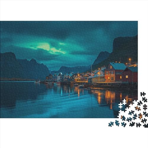Northern Lights in Norway Holzpuzzles Erwachsene 500 Teile Moderne Wohnkultur Geburtstagsgeschenk Educational Game Family Challenging Games Stress Relief 500pcs (52x38cm) von CULPRT