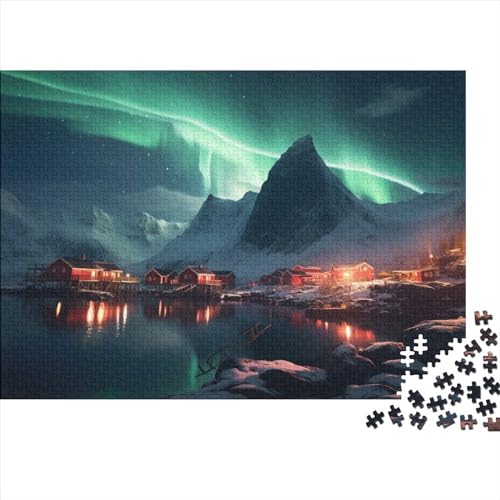Northern Lights in Norway Holzpuzzles Für Erwachsene 1000 Teile Wohnkultur Geburtstagsgeschenk Educational Game Family Challenging Games Stress Relief Toy 1000pcs (75x50cm) von CULPRT