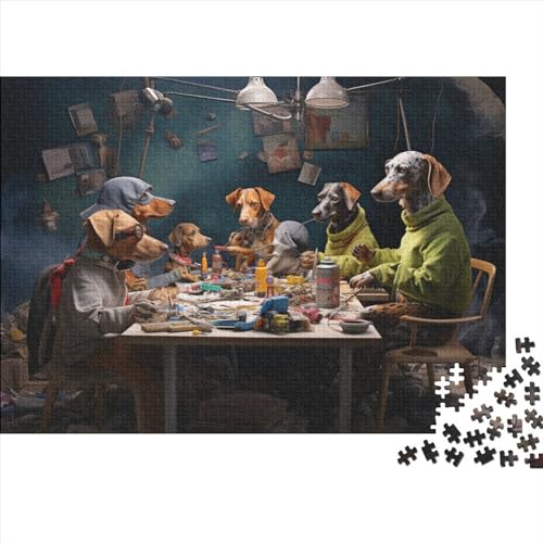 Painting Puppies Holzpuzzles 1000 Teile Erwachsene Geburtstagsgeschenk Wohnkultur Educational Game Family Challenging Games Stress Relief Toy 1000pcs (75x50cm) von CULPRT