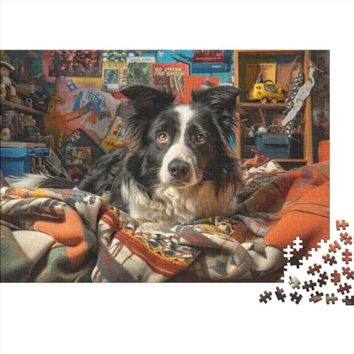 Painting Puppies Holzpuzzles 1000 Teile Erwachsene Wohnkultur Geschicklichkeitsspiel Für Die Ganze Familie Lernspiel Geburtstagsgeschenk Stress Relief 1000pcs (75x50cm) von CULPRT