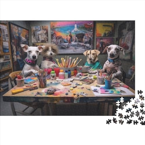 Painting Puppies Holzpuzzles 300 Teile Erwachsene Home Decor Family Challenging Games Geburtstagsgeschenk Educational Game Entspannung Und Intelligenz 300pcs (40x28cm) von CULPRT