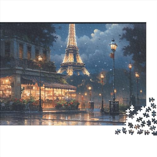 Pariser regnerische Nacht Holzpuzzles 1000 Teile Erwachsene Wohnkultur Family Challenging Games Educational Game Geburtstagsgeschenk Entspannung Und Intelligenz 1000pcs (75x50cm) von CULPRT