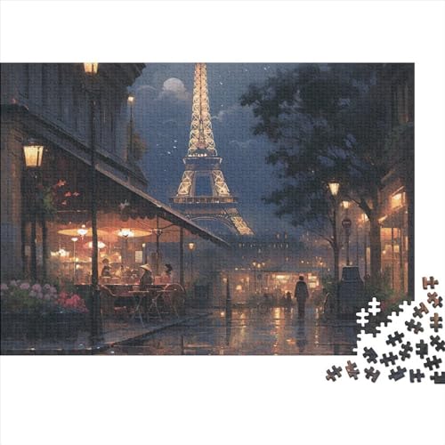 Pariser regnerische Nacht Holzpuzzles 1000 Teile Für Erwachsene Geburtstagsgeschenk Lernspiel Family Challenging Games Home Decor Entspannung Und Intelligenz 1000pcs (75x50cm) von CULPRT