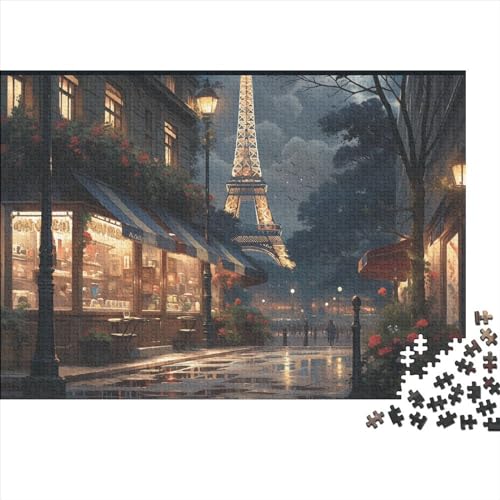 Pariser regnerische Nacht Holzpuzzles 300 Teile Für Erwachsene Family Challenging Games Geburtstagsgeschenk Lernspiel Moderne Wohnkultur Stress Relief 300pcs (40x28cm) von CULPRT