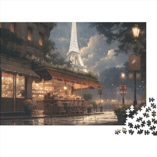 Pariser regnerische Nacht Holzpuzzles Für Erwachsene 500 Teile Lernspiel Family Challenging Games Geburtstagsgeschenk Wohnkultur Stress Relief Toy 500pcs (52x38cm) von CULPRT