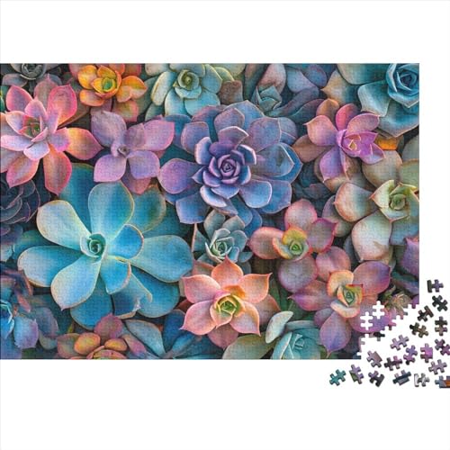 Simple Succulent Holzpuzzles 1000 Teile Erwachsene Lernspiel Family Challenging Games Geburtstagsgeschenk Home Decor Stress Relief Toy 1000pcs (75x50cm) von CULPRT