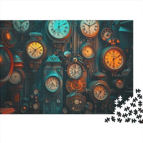 Uhren ineinandergreifen Holzpuzzles 1000 Teile Erwachsene Moderne Wohnkultur Family Challenging Games Lernspiel Geburtstagsgeschenk Entspannung Und Intelligenz 1000pcs (75x50cm) von CULPRT