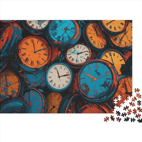 Uhren ineinandergreifen Holzpuzzles 500 Teile Erwachsene Wohnkultur Geburtstagsgeschenk Geschicklichkeitsspiel Für Die Ganze Familie Lernspiel Stress Relief 500pcs (52x38cm) von CULPRT