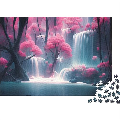 Waterfall in The Forest Holzpuzzles Erwachsene 300 Teile Family Challenging Games Home Decor Lernspiel Geburtstagsgeschenk Stress Relief Toy 300pcs (40x28cm) von CULPRT