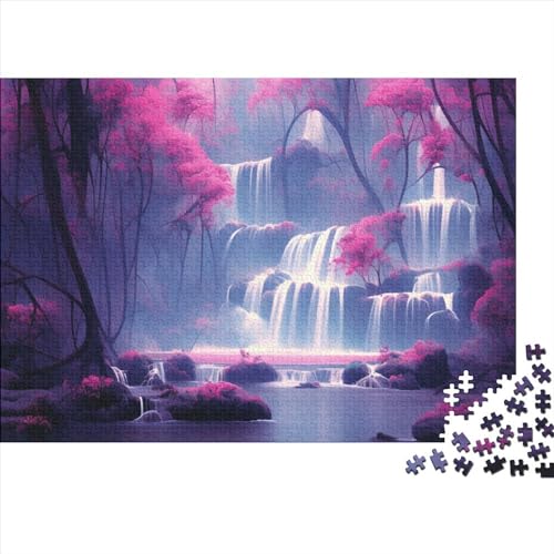 Waterfall in The Forest Holzpuzzles Für Erwachsene 1000 Teile Geburtstagsgeschenk Family Challenging Games Lernspiel Wohnkultur Stress Relief 1000pcs (75x50cm) von CULPRT