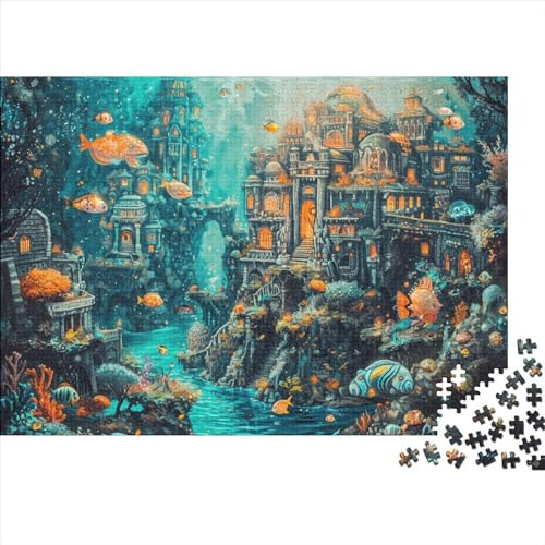 Whimsical Seabed Holzpuzzles Erwachsene 1000 Teile Lernspiel Geschicklichkeitsspiel Für Die Ganze Familie Geburtstagsgeschenk Home Decor Stress Relief 1000pcs (75x50cm) von CULPRT