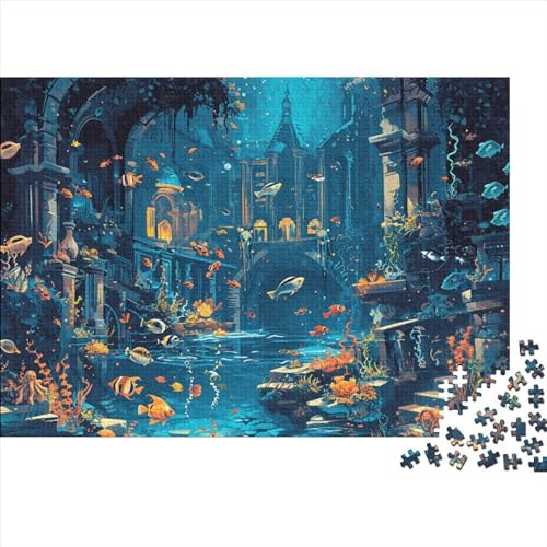 Whimsical Seabed Holzpuzzless Erwachsene 1000 Teile Educational Game Family Challenging Games Home Decor Geburtstagsgeschenk Stress Relief 1000pcs (75x50cm) von CULPRT