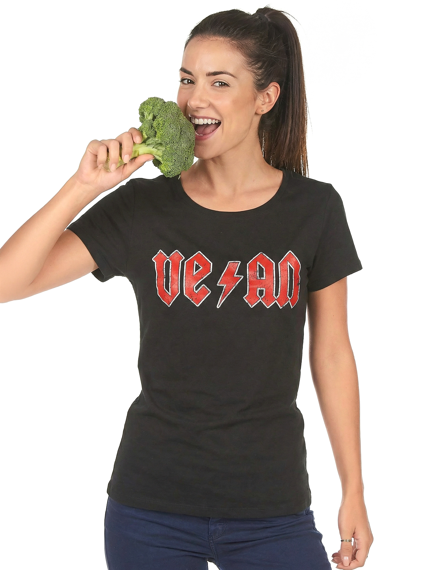 Veganer Damen-Shirt schwarz-rot von CULTSTYLES GmbH - KF