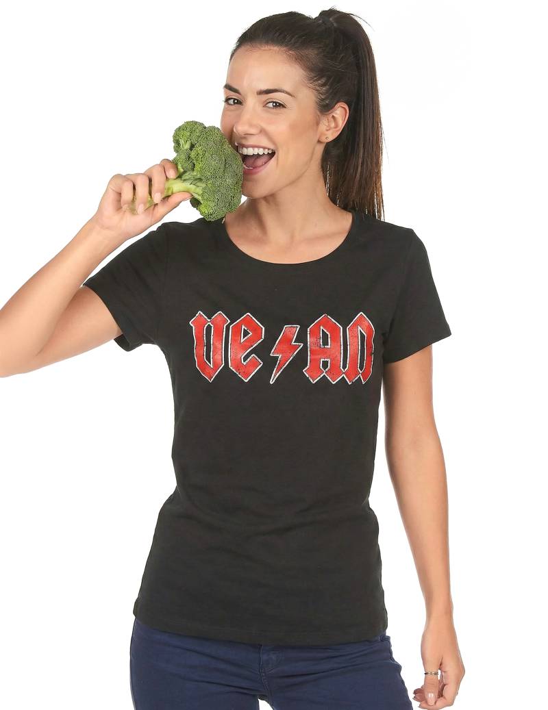 Veganer Damen-Shirt schwarz-rot Veganer Damen-Shirt schwarz-rot von CULTSTYLES GmbH - KF