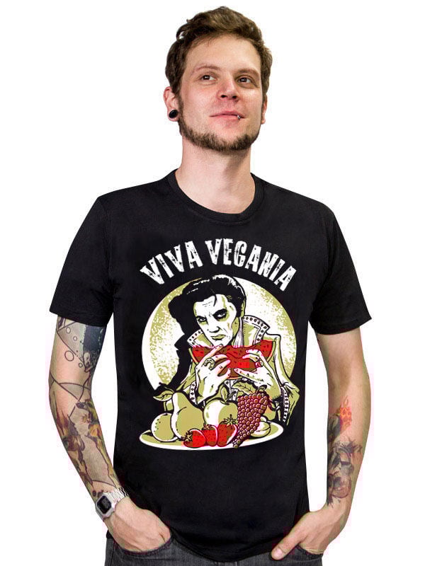 Veganer-Shirt T-Shirt Viva Vegania schwarz-gold-rot Veganer-Shirt T-Shirt Viva Vegania schwarz-gold-rot von CULTSTYLES GmbH - KF