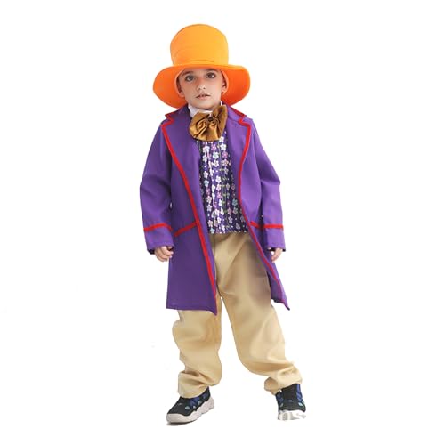 CULTURE PARTY Willy Wonka Kostüm für Kinder, Jungen, Welttag des Buches, Schokoladenfabrik, Verkleidung CULTURE PARTY Willy Wonka Kostüm für Kinder, Jungen, Welttag des Buches, Schokoladenfabrik, Verkleidung von CULTURE PARTY